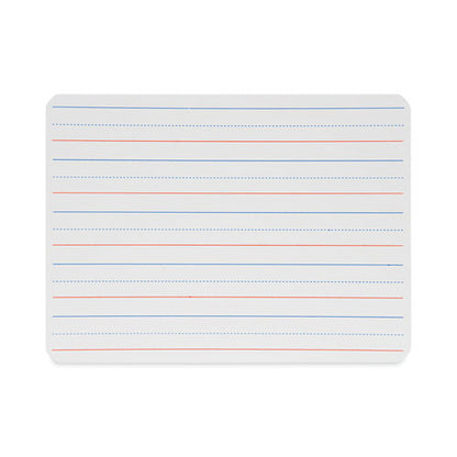Magnetic Two-sided Red/blue Ruled Dry Erase Board, 12" X 9", White Surface, 12/pack
