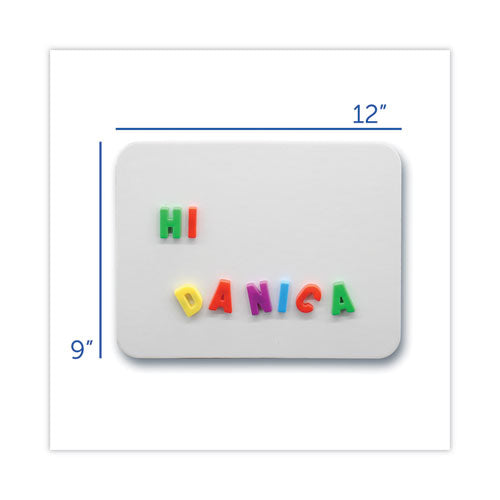 Magnetic Dry Erase Board Set With Black Markers, 12" X 9", White Surface, 12/pack