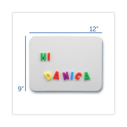 Magnetic Dry Erase Board Set With Black Markers, 12" X 9", White Surface, 12/pack