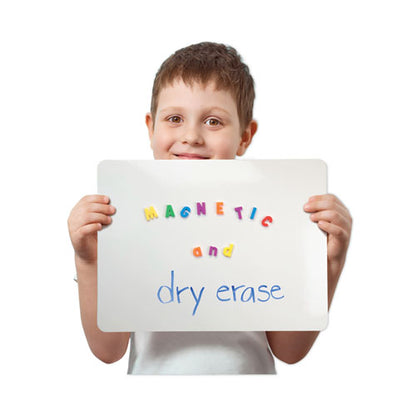 Magnetic Dry Erase Board Set With Black Markers, 12" X 9", White Surface, 12/pack