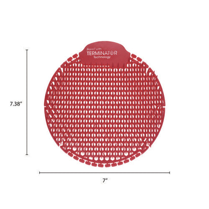 Slant7 With Terminator Urinal Screen, Forest Scent, Red, 5/box