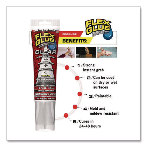 Flex Glue, 4 Oz, Dries Clear