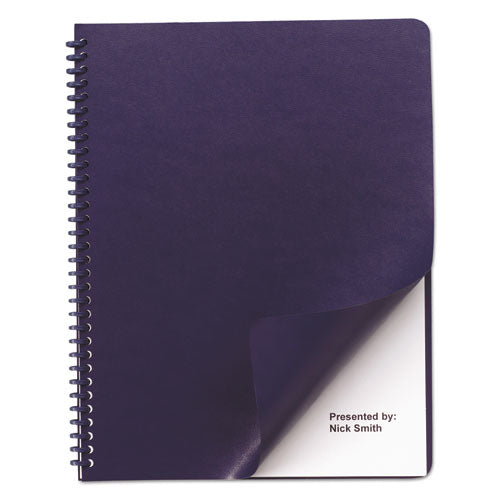 Leather-look Presentation Covers For Binding Systems, Paper, Round Corners, 11.25 X 8.75, Navy, 100 Sets/box
