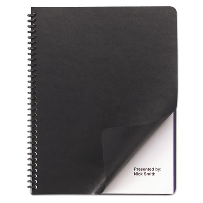 Leather-look Presentation Covers For Binding Systems, Paper, Round Corners, 11.25 X 8.75, Black, 50 Sets/pack