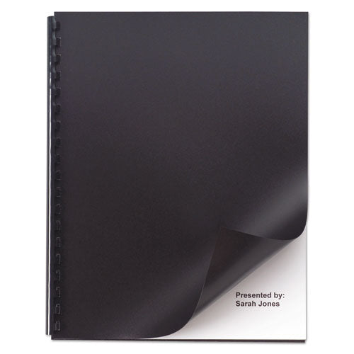Opaque Plastic Presentation Covers For Binding Systems, Plastic, Square Corners, 11 X 8.5, Black, 50/pack