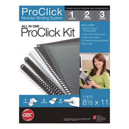 Instant Report Kits, 0.31" Capacity, For 11 X 8.5 Sheets, Clear/black Covers, Black Spine, 2 Kits/pack