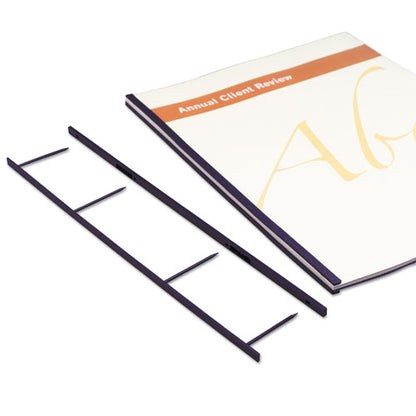 Velobind Reclosable Spines For 11 X 8.5 Documents, 4 Pins, 1.25" (200-sheet) Capacity, Black, 25/pack