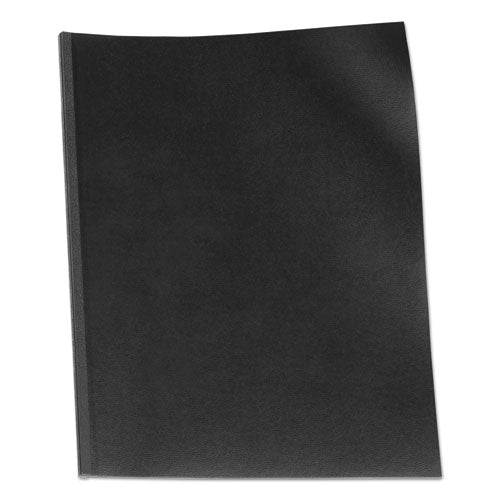 Velobind Pre-punched Presentation Covers With Leatherlike Texture, Paper, Square Corners, 11 X 8.5, Black, 50/pack