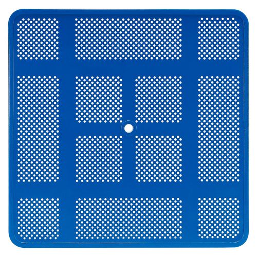 Perforated Steel Picnic Table, Square, 81 X 81 X 29.5, Blue Top, Blue Base/legs