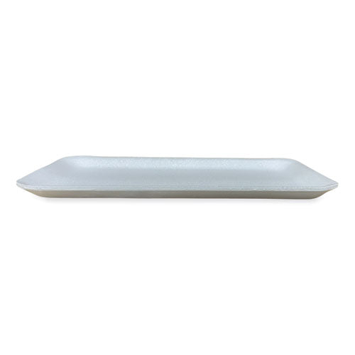 Meat Trays, #10s, 10.93 X 5.75 X 0.63, White, Foam, 500/carton