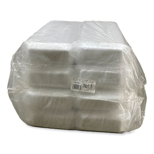 Meat Trays, #1.5, 8.38 X 3.94 X 1.1, White, Foam, 1,000/carton