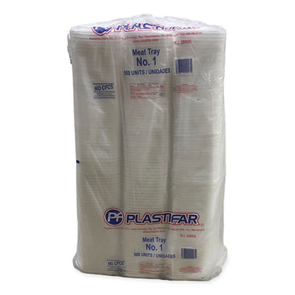 Meat Trays, #1, 5.38 X 5.38 X 1.07, White, Foam, 500/carton