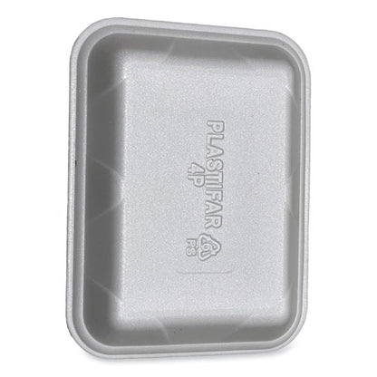 Meat Trays, #4p, 9.5 X 7.19 X 1.2, White, Foam, 500/carton