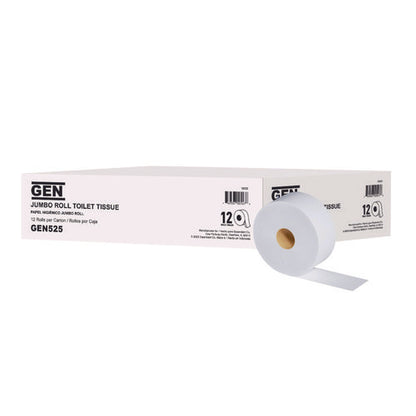 Jumbo Roll Bath Tissue, 2-ply, 3.2" X 525 Ft, White, 12 Rolls/carton