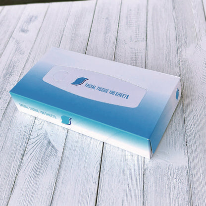 Facial Tissue, Flat Box, 2-ply, White, 100 Sheets/box, 30 Boxes/carton