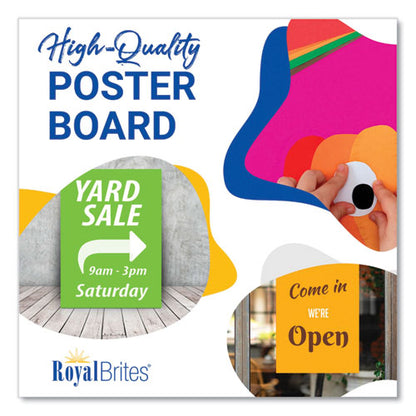 Premium Coated Poster Board, 11" X 14", Assorted Neon Colors, 5/pack