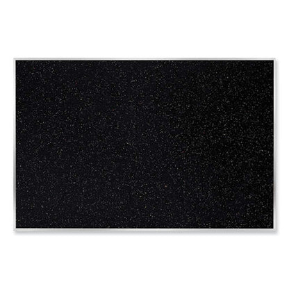 Aluminum-frame Recycled Rubber Bulletin Boards, 144.5" X 48.5", Confetti Surface, Satin Aluminum Frame