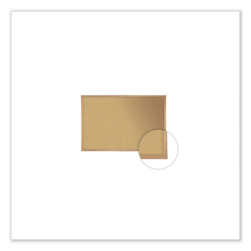 Natural Cork Bulletin Board With Wood Frame, 120.5" X 48.5", Tan Surface, Oak Finished Wood Frame