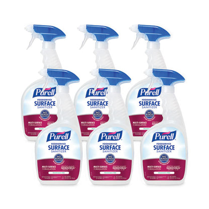 Foodservice Surface Sanitizer, Fragrance Free, 32 Oz Capped Bottle With Spray Trigger Included In Carton, 6/carton