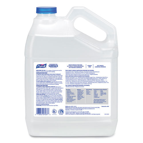 Foodservice Surface Sanitizer, Fragrance-free, 1 Gal Bottle, 4/carton