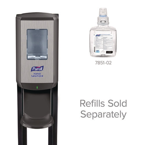 Cs8 Hand Sanitizer Floor Stand With Dispenser, 1,200 Ml, 13.5 X 5 X 28.5, Graphite