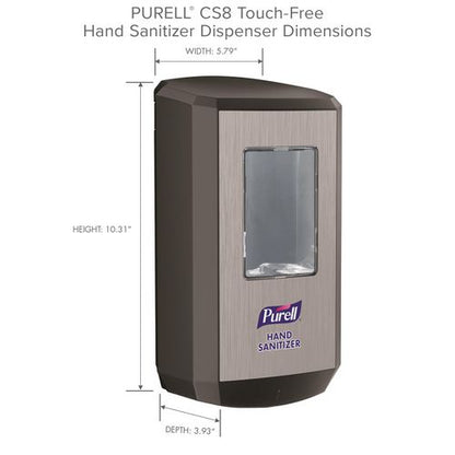 Cs8 Hand Sanitizer Dispenser, 1,200 Ml, 5.79 X 3.93 X 15.64, Graphite