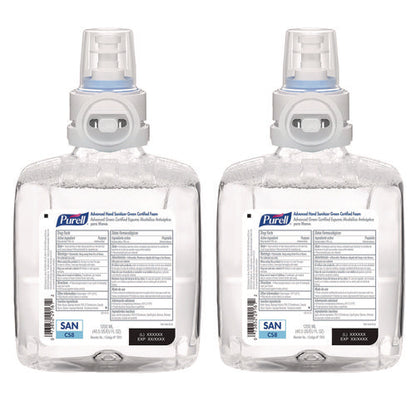 Advanced Hand Sanitizer Green Certified Foam Refill, For Cs8 Dispensers, 1,200 Ml, Fragrance-free, 2/carton