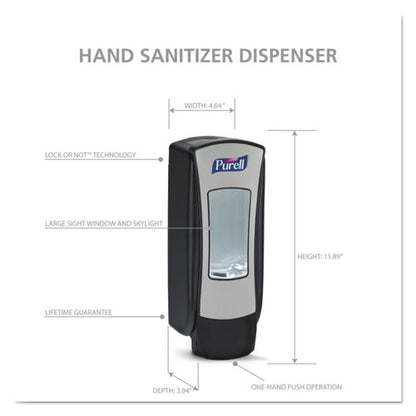 Adx-12 Dispenser, 1,200 Ml, 4.5 X 4 X 11.25, Chrome/black