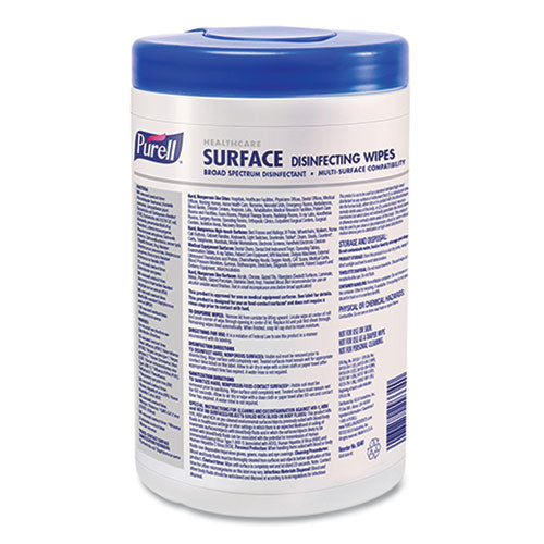 Healthcare Surface Disinfecting Wipes, 1-ply, 7 X 10, Unscented, White, 110 Wipes/canister, 6 Canisters/carton