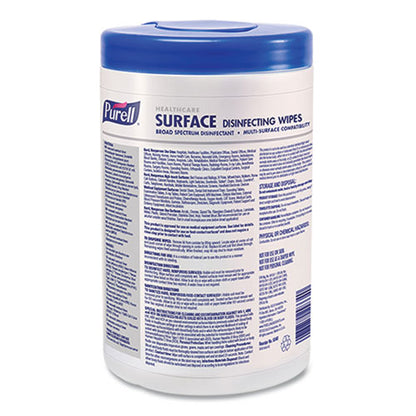 Healthcare Surface Disinfecting Wipes, 1-ply, 7 X 10, Unscented, White, 110 Wipes/canister, 6 Canisters/carton