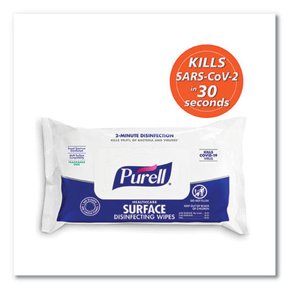Healthcare Surface Disinfecting Wipes, 1-ply, 7 X 10, Unscented, White, 72/pack