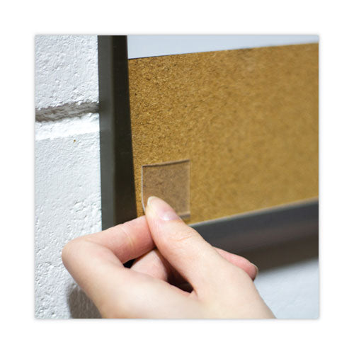 Tough And Clear Double-sided Mounting Tape Squares, Holds Up To 0.58 Lb Per Pair (up To 7 Lb Per 24), 1" X 1", Clear, 24/pack