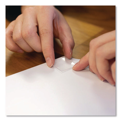 Tough And Clear Double-sided Mounting Tape Squares, Holds Up To 0.58 Lb Per Pair (up To 7 Lb Per 24), 1" X 1", Clear, 24/pack