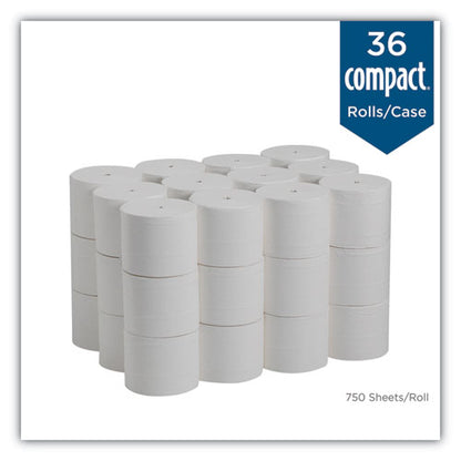 Compact Coreless Bath Tissue, Septic Safe, 2-ply, White, 750 Sheets/roll, 36 Rolls/carton