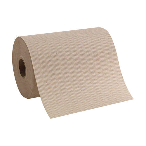Pacific Blue Basic Recycled Paper Towel Roll, 1-ply, 7.88 X 350 Ft, Brown, 12 Rolls/carton