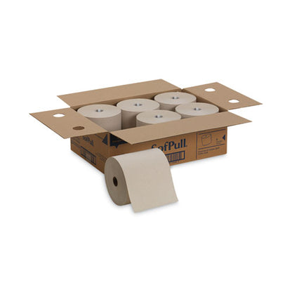 Sofpull Hardwound Roll Paper Towel, Nonperforated, 1-ply, 7.87" X 1,000 Ft, Brown, 6 Rolls/carton