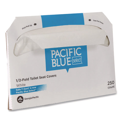 Safe-t-gard Half-fold Toilet Seat Covers, Half-fold, 14.5 X 17.44, White, 250/pack, 4 Packs/carton