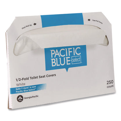 Safe-t-gard Half-fold Toilet Seat Covers, Half-fold, 14.5 X 17.44, White, 250/pack, 4 Packs/carton