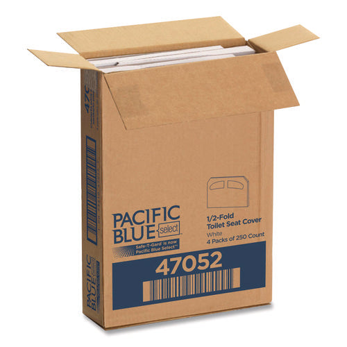 Safe-t-gard Half-fold Toilet Seat Covers, Half-fold, 14.5 X 17.44, White, 250/pack, 4 Packs/carton