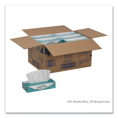 Angel Soft Ps Premium Facial Tissue, Flat Box, 2-ply, White, 100 Sheets/box