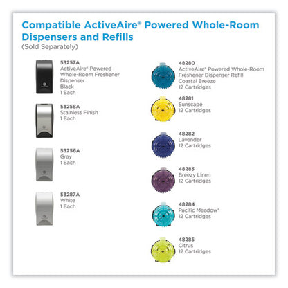 Activeaire Powered Whole-room Freshener Dispenser, 4.38" X 4" X 7.81'', White