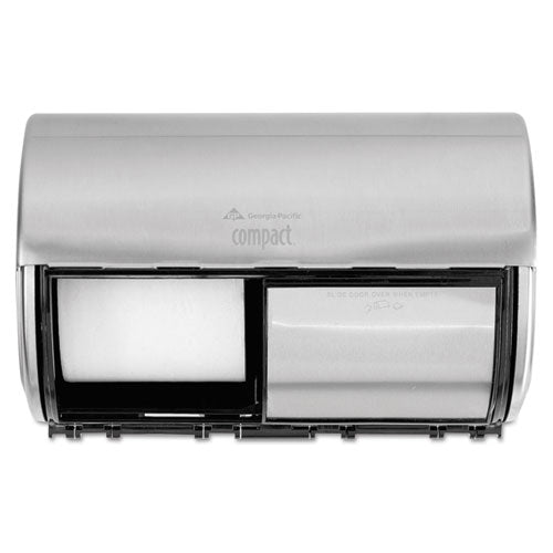 Compact Coreless Side-by-side Double Roll Tissue Dispenser, 10.13 X 6.75 X 7.13, Stainless Steel