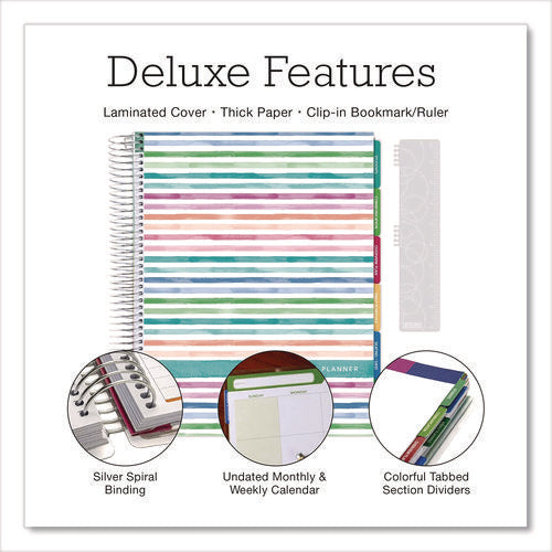 Deluxe Teacher's Academic Weekly/monthly Planner, 7 Classes, Rainbow Artwork, Multicolor Cover, 11 X 8.5 Sheets, 52-week Span