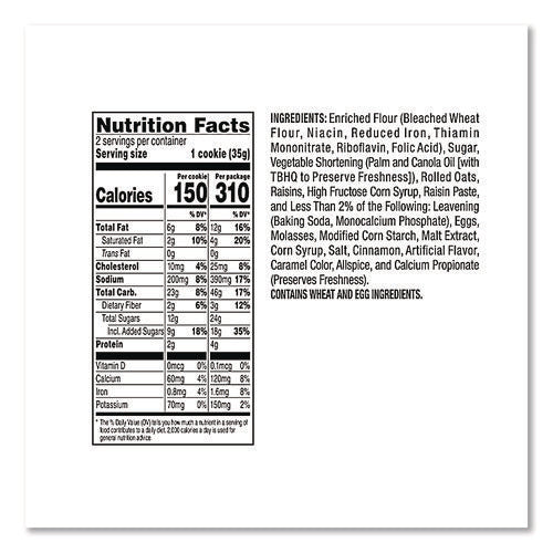 Cookies - Single Serve, Oatmeal Raisin, 2.5 Oz Packet, 60/carton