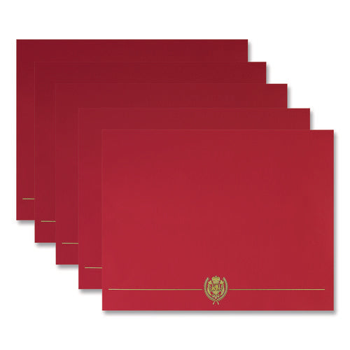 Classic Crest Certificate Covers, 9.38 X 12, Red, 5/pack