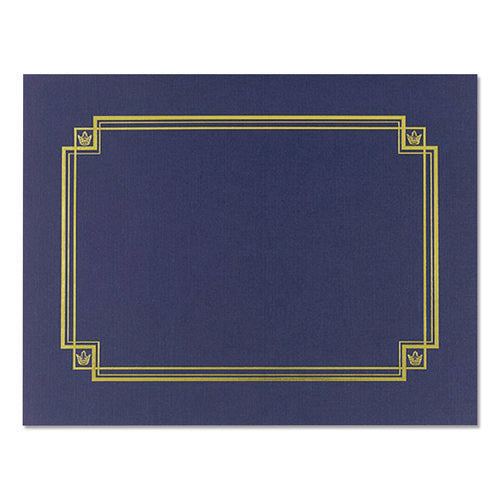 Premium Textured Certificate Holder, 12.65 X 9.75, Navy, 3/pack
