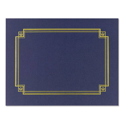 Premium Textured Certificate Holder, 12.65 X 9.75, Navy, 3/pack
