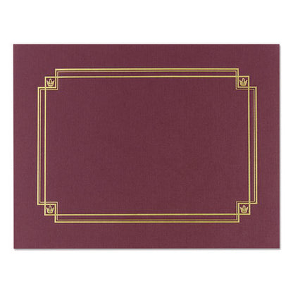 Premium Textured Certificate Holder, 12.65 X 9.75, Burgundy, 3/pack