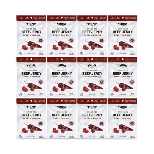 Sweet Chipotle Beef Jerky, 1 Oz Pouch, 12/pack