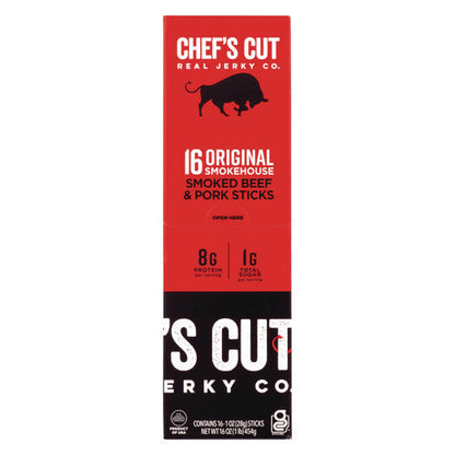 Original Smokehouse Beef And Pork Meat Stick, 1 Oz Individually Wrapped, 16/carton